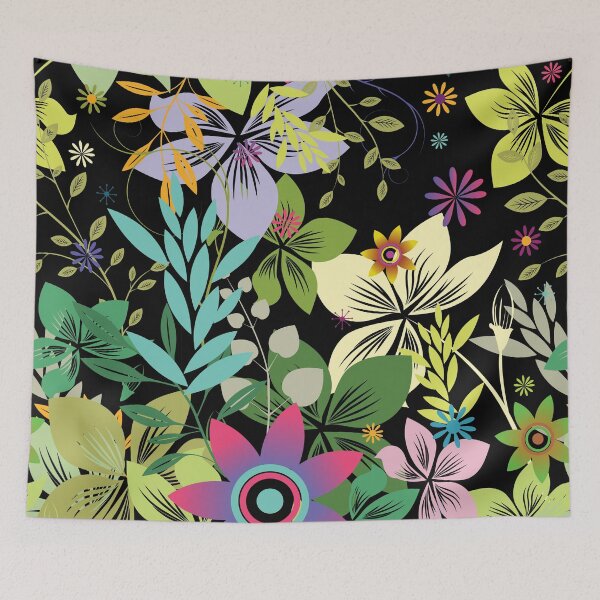 Item preview, Floral seamless pattern tropical Multicolored Exotic Flowers  designed and sold by mashmosh.