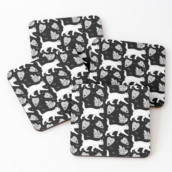 Item preview, Black Cat Witchy Pattern White designed and sold by MoonObscura.