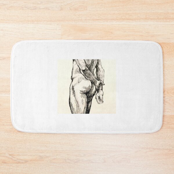 Item preview, Male Gluteus Maximus! ink drawing designed and sold by Roz McQuillan Fine Art & Photography.