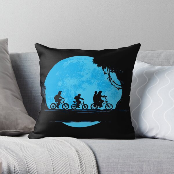 Friendly Moonride Throw Pillow