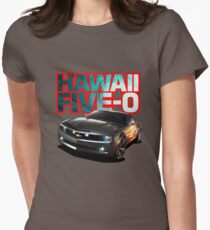 Hawaii Five-O Black Camaro (Red Outline) Women's Fitted T-Shirt