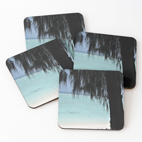 Item preview, Stunning crystal clear sky blue water with white sand and beautiful tree branches designed and sold by Aishwarya  Singh.
