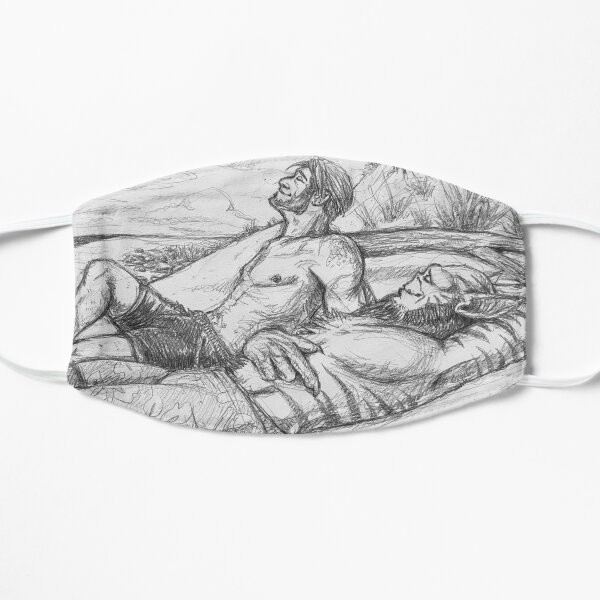 space husbands on the beach Flat Mask