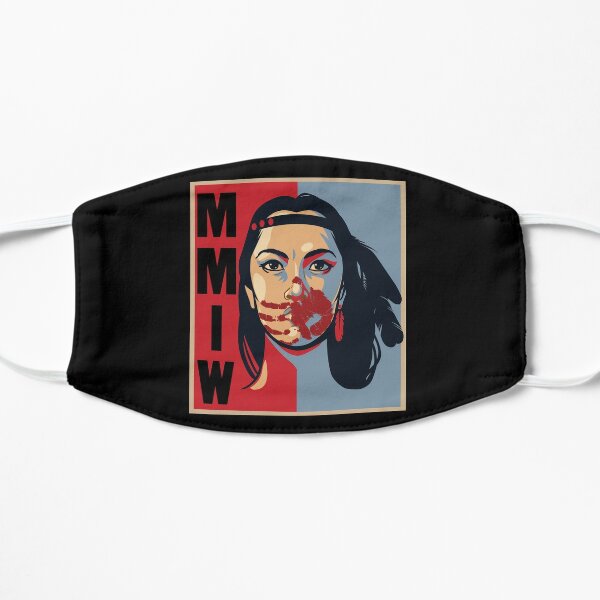MMIW Awareness Native American Woman Artwork For The Missing and Murdered Indigenous Women Flat Mask