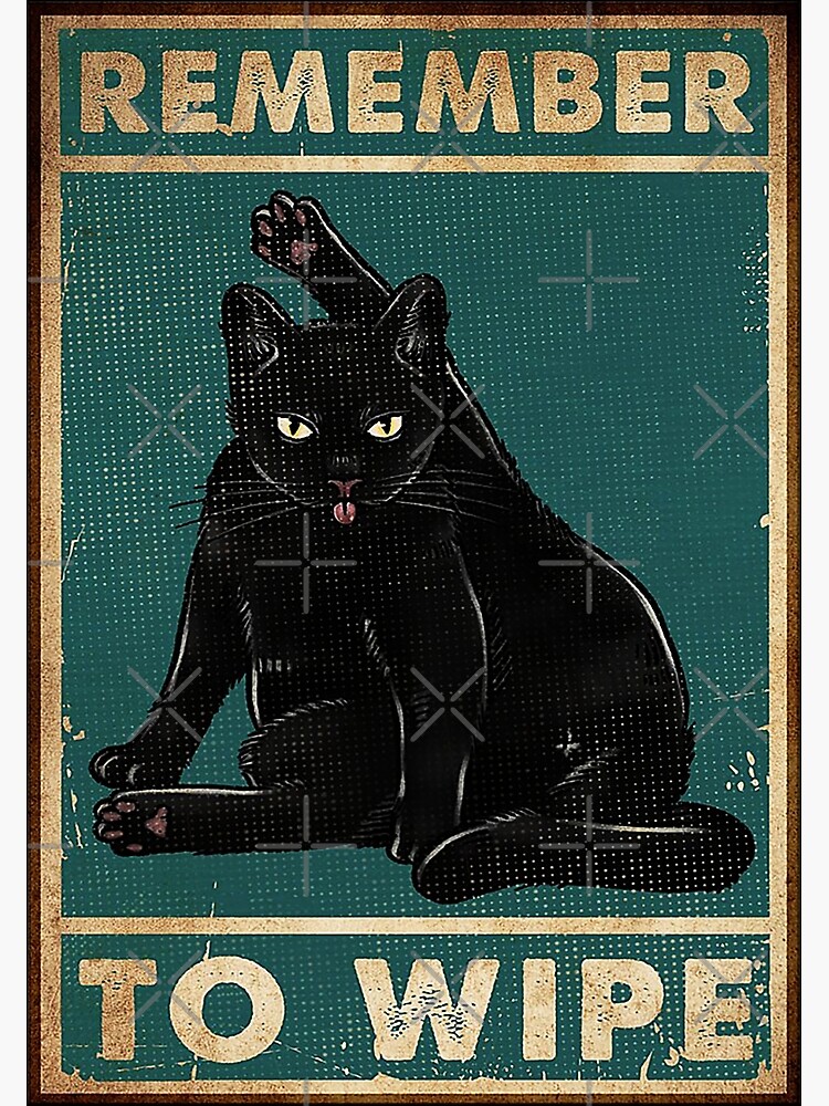Black Cat Remember to wipe funny gift for cat lover by moonchildworld