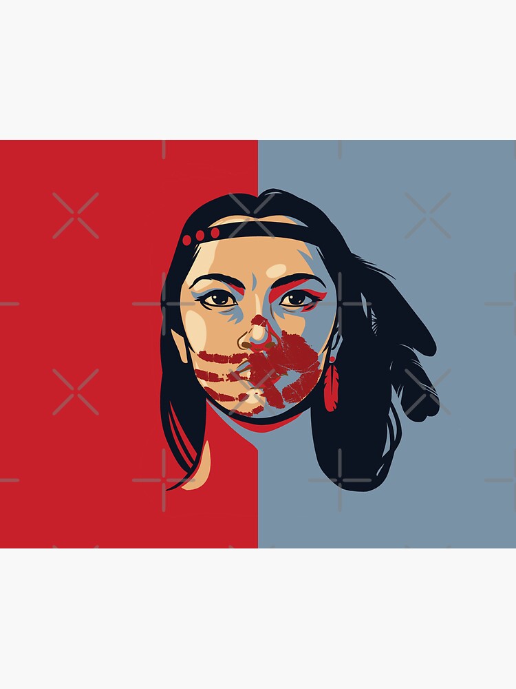MMIW Awareness Native American Woman Artwork For The Missing and Murdered Indigenous Women Version 2 by RKasper