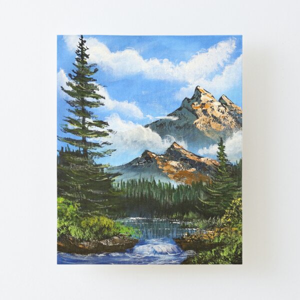 Bob Ross Inspired Landscape - Mountain Art Art Board Print for Sale by  Kitslam Art