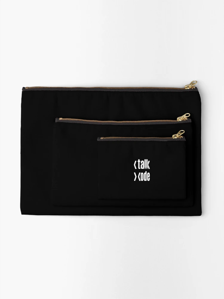 Thumbnail 2 of 4, Zipper Pouch, Less Talk More Code designed and sold by cheeryscript.