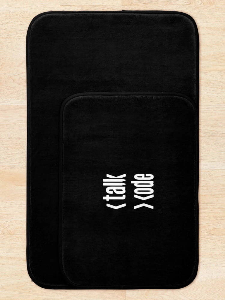 Thumbnail 5 of 6, Bath Mat, Less Talk More Code designed and sold by cheeryscript.