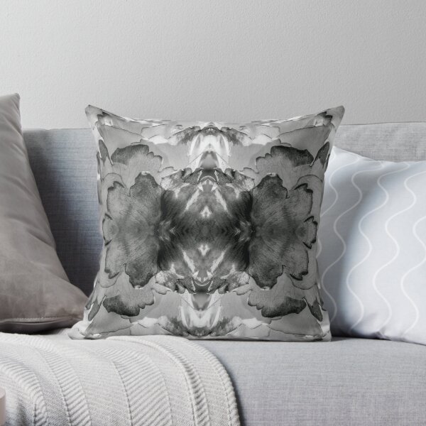 Blossom Petal black Throw Pillow