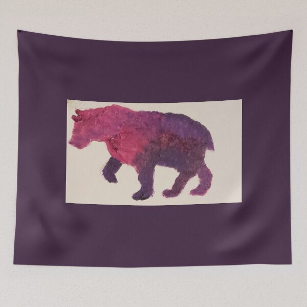 Item preview, Pink bear acrylic painting by tabitha kremesec designed and sold by Tabitha Kremesec.