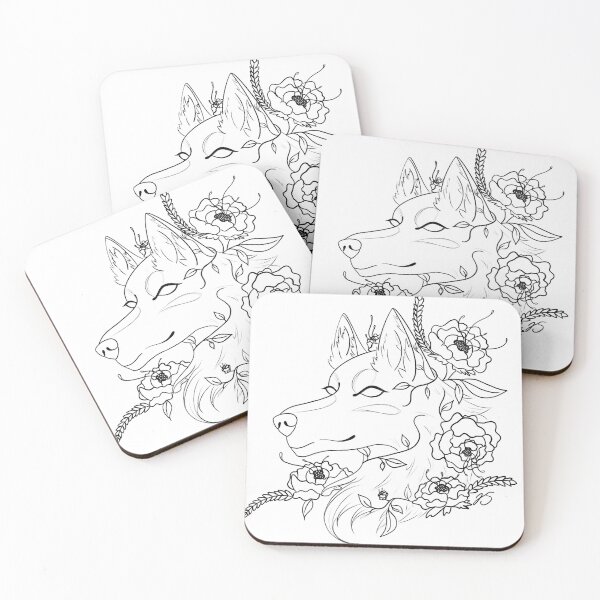 Item preview, peony white wolf - Hanalei Swan designed and sold by Hanalei Swan.
