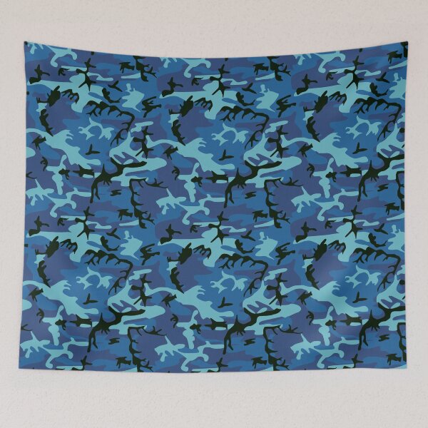 Item preview, Blue Camouflage Camo Pattern designed and sold by emkayhess.