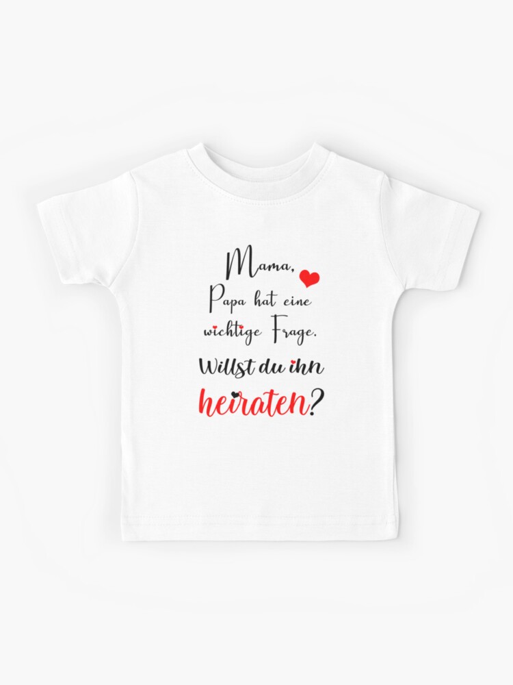Camiseta para niñosundefined con la obra «Propuesta de con bebé Mamá, ¿quieres casarte con papá?» de ela-94 | Redbubble
