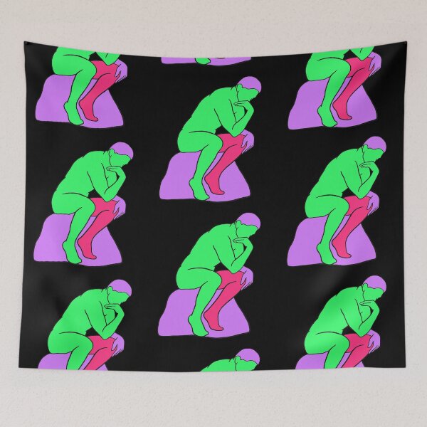 Item preview, The Thinker - Vaporwave 80s Colors designed and sold by isstgeschichte.