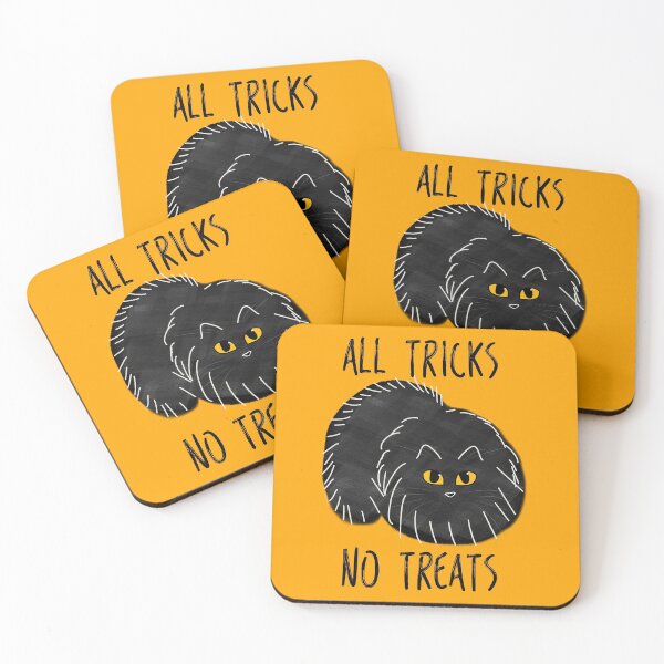 Item preview, All tricks no treats - cute Halloween cat designed and sold by Artbyacat.