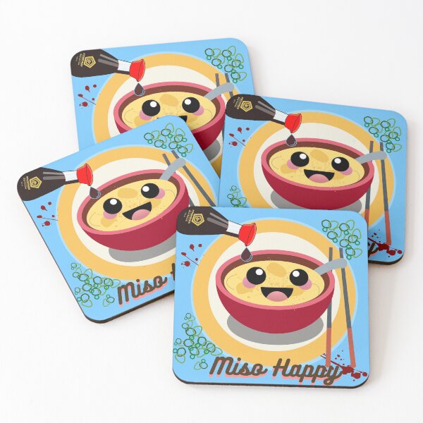 Item preview, Miso Happy Tshirt Japanese Character Anime Cute Funny Kawaii Graphic Cartoony Design for Apparel Accessories Home Decor Skins Totes Bags Wall Art Stickers designed and sold by Rocbebe.