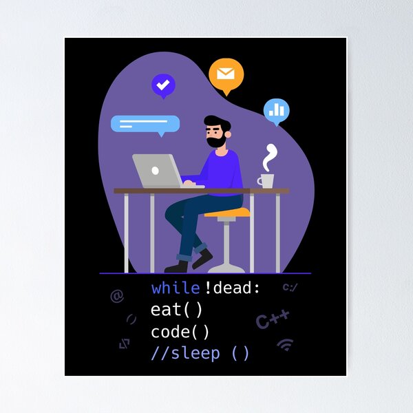 Artikel-Vorschau von Essen Schlafcode Informatik Programmieren Design drucken, designt und verkauft von Lisbob.