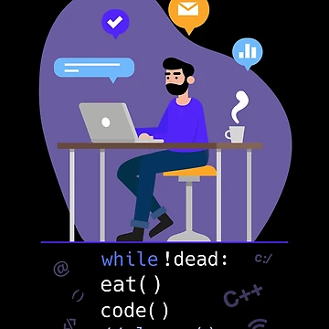 Artwork thumbnail, Eat Sleep Code Computer Science Programming design print by Lisbob