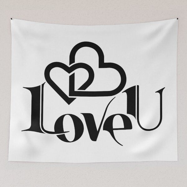 Item preview, Love U, Love-Themed With Two Connected Hearts designed and sold by 4AllTimes.