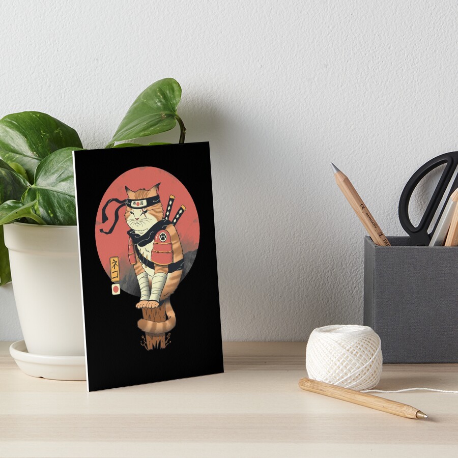 Shinobi Cat Art Board Print