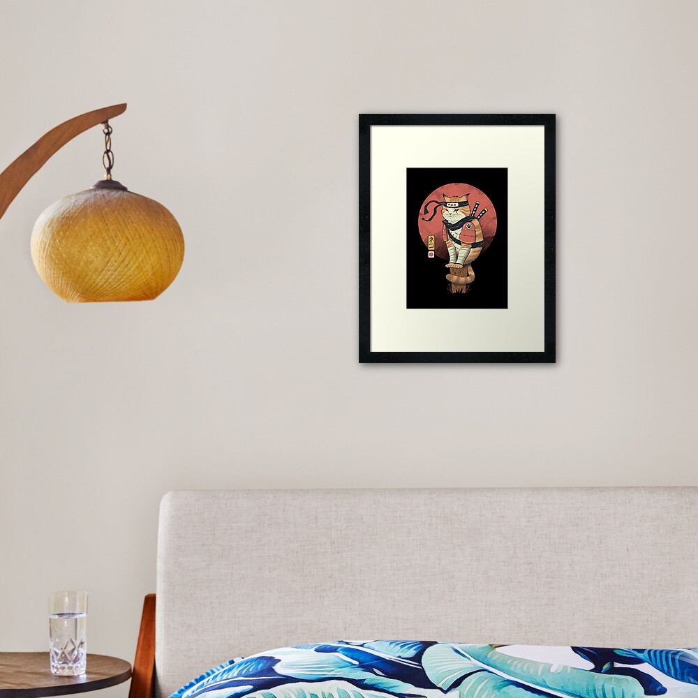 Shinobi Cat Framed Art Print