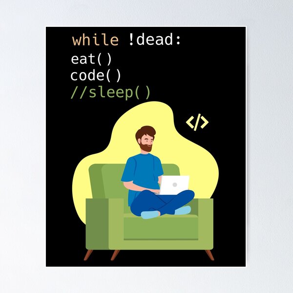 Artikel-Vorschau von Essen Schlafcode Informatik Programmieren Design-Produkt, designt und verkauft von Lisbob.