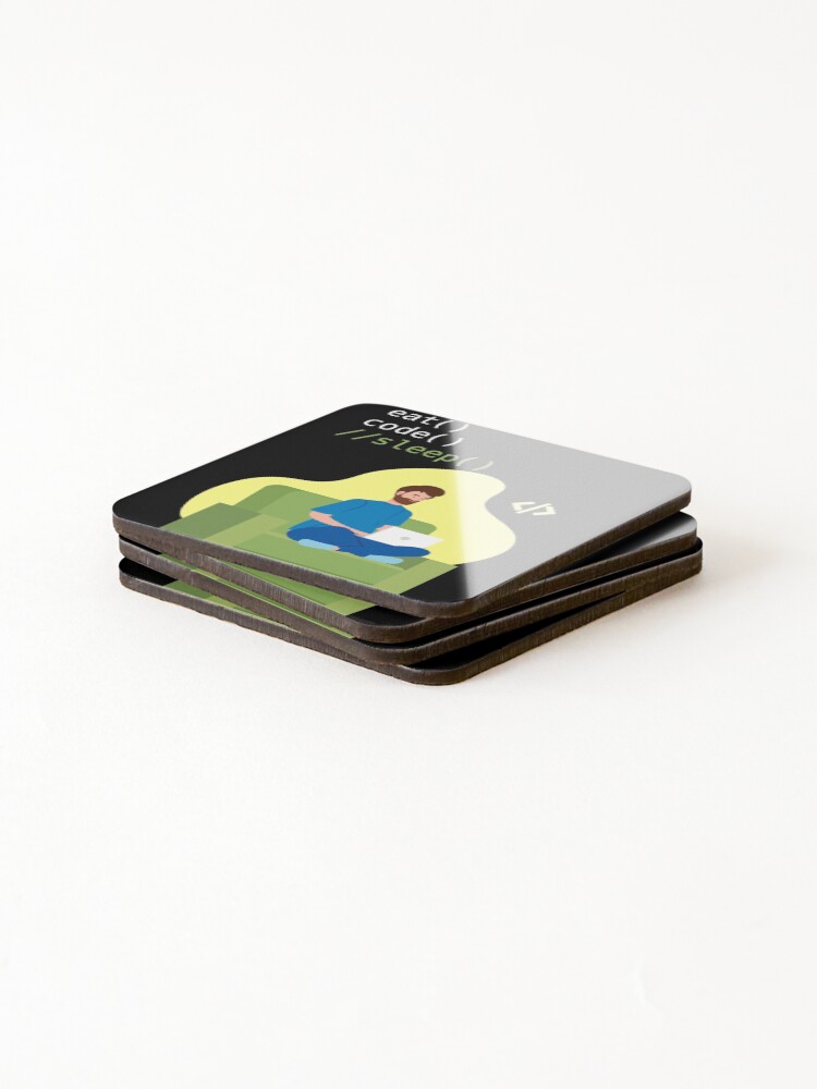 Thumbnail 4 of 5, Coasters (Set of 4), Eat Sleep Code Computer Science Programming design product designed and sold by Lisbob.