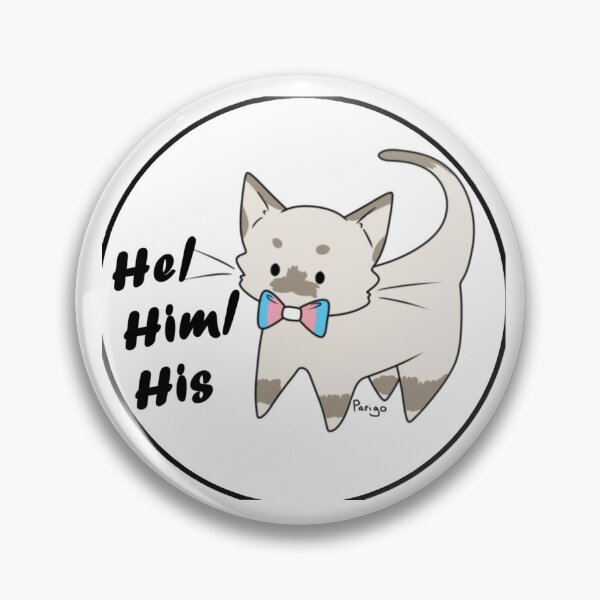 Item preview, He/Him/His Pronouns Kitty (v2) designed and sold by ParigoArts.