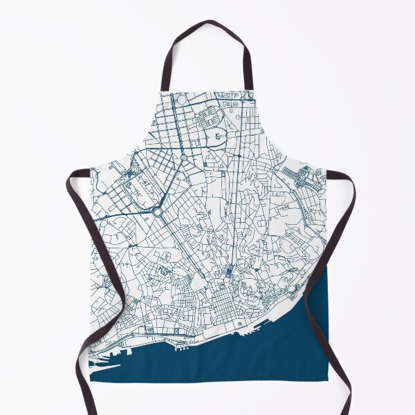 Item preview, Lisbon map city map poster - modern gift with city map in dark blue designed and sold by 44spaces.