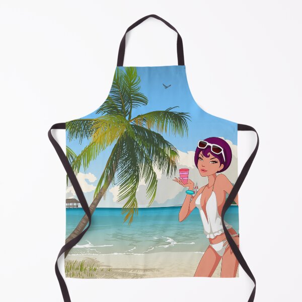 Item preview, Summer background with Beautiful girl in bikini  on the beach and Coconut Tree designed and sold by mashmosh.