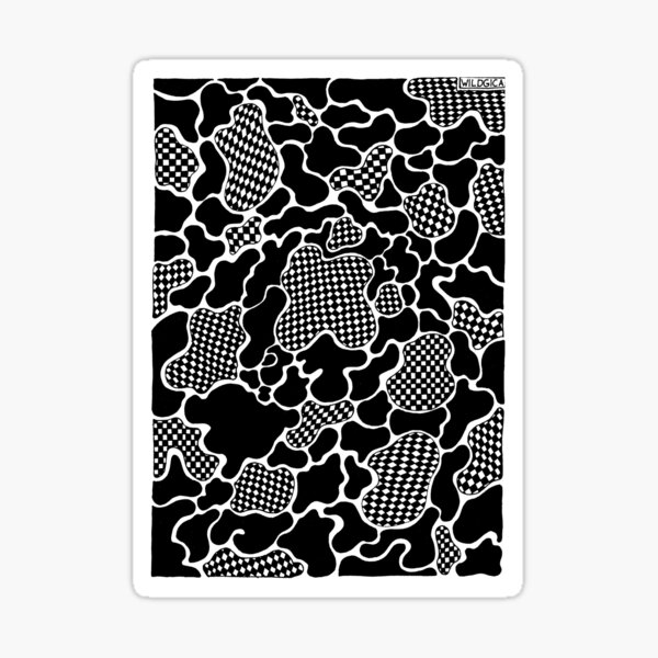 Checkered Doodle Sticker