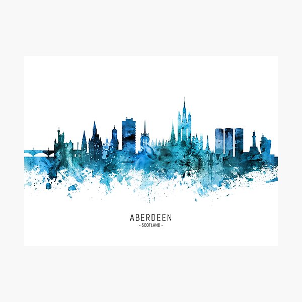 Item preview, Aberdeen Scotland Skyline designed and sold by ArtPrints.