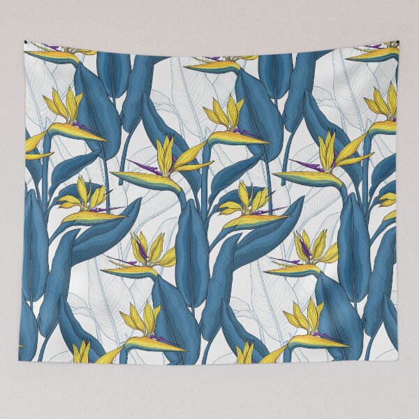 Item preview, Bird of paradise flowers on white designed and sold by Katerina Mitkova Kirilova.
