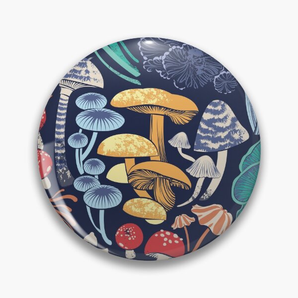 Item preview, Mystical fungi // midnight blue background multicoloured wild mushrooms designed and sold by SelmaCardoso.