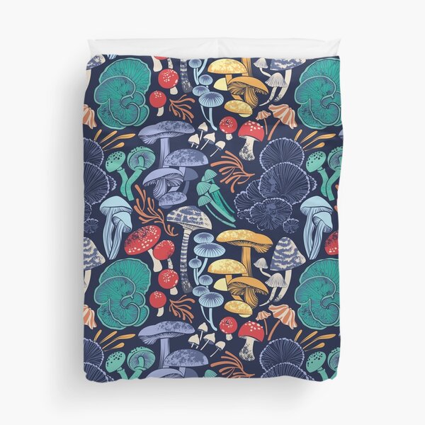 Item preview, Mystical fungi // midnight blue background multicoloured wild mushrooms designed and sold by SelmaCardoso.
