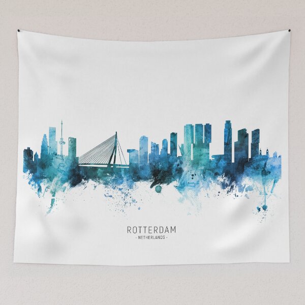 Item preview, Rotterdam The Netherlands Skyline designed and sold by ArtPrints.