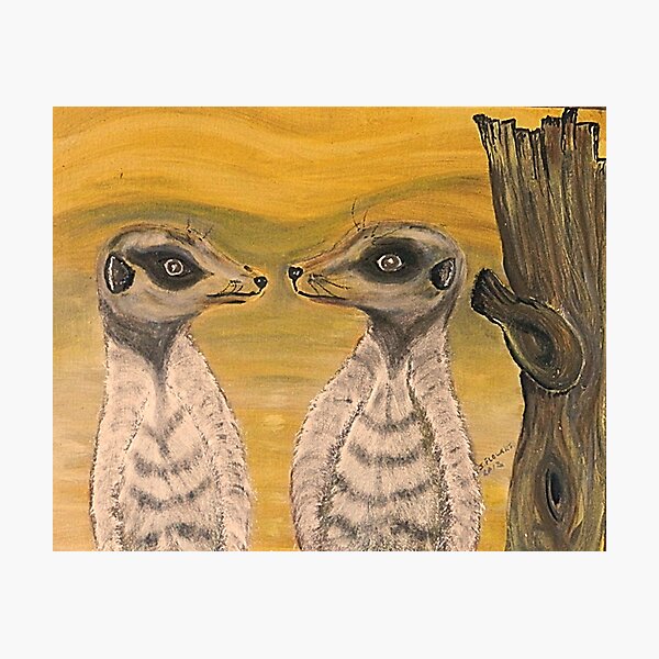 Item preview, Two Meercats Meeting by Jane Flowers designed and sold by JaneFlowersAfrica.