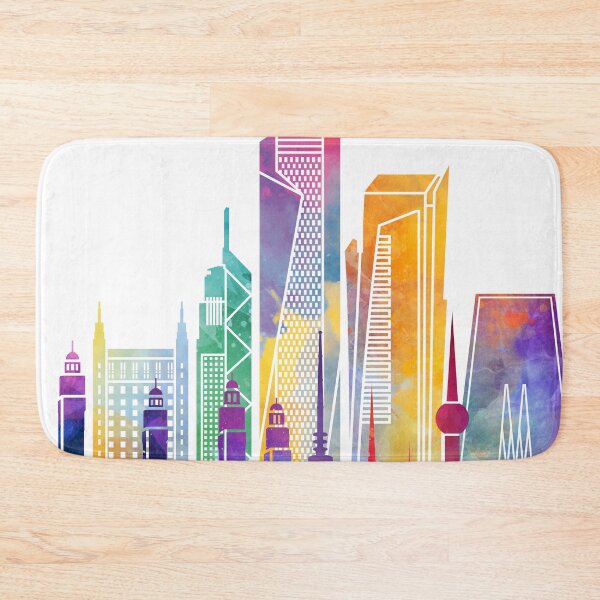Item preview, Kuwait city landmarks watercolor poster designed and sold by paulrommer.