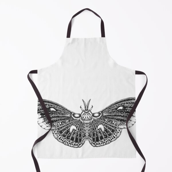 Item preview, Cecropia Moth Black and White Pen and Ink print designed and sold by blackheartscot.