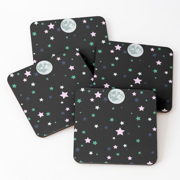 Item preview, moon and stars black pattern design designed and sold by Farage Art.