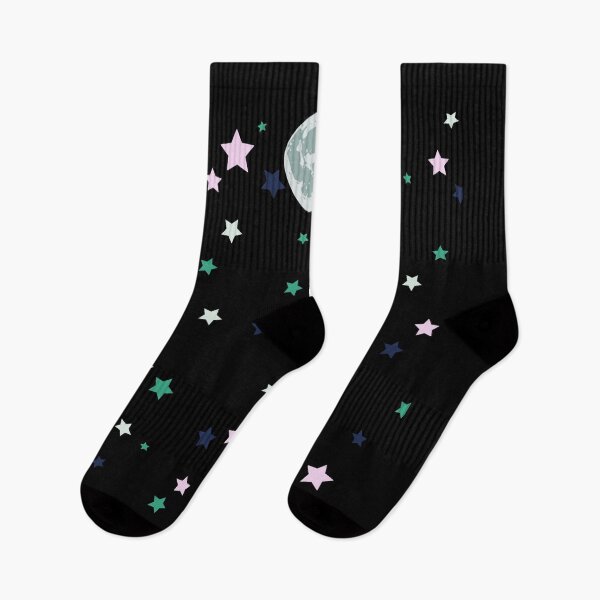 Item preview, moon and stars black pattern design designed and sold by Farage Art.