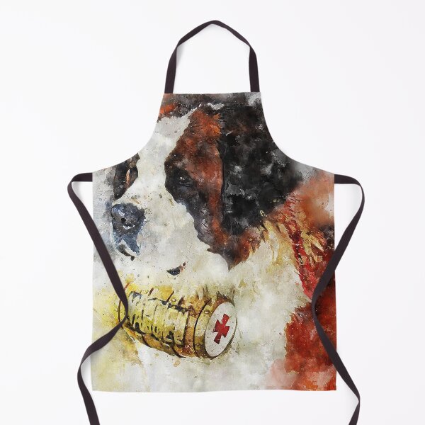 Item preview, St Bernard Watercolor Portrait with a Sherry Keg on the Neck designed and sold by ibadishi.