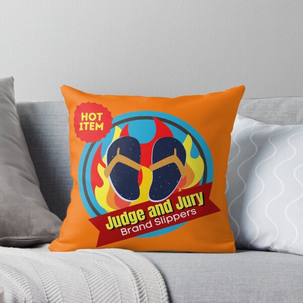 Item preview, Judge and Jury Brand Slippers Tshirt Cute Funny Kawaii Graphic Cartoony Design for Apparel Accessories Home Decor Skins Totes Bags Wall Art Stickers designed and sold by Rocbebe.
