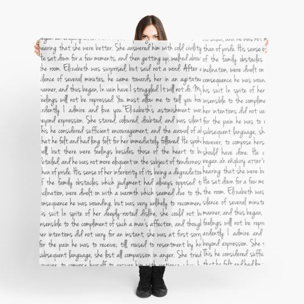 Pride and Prejudice text Scarf