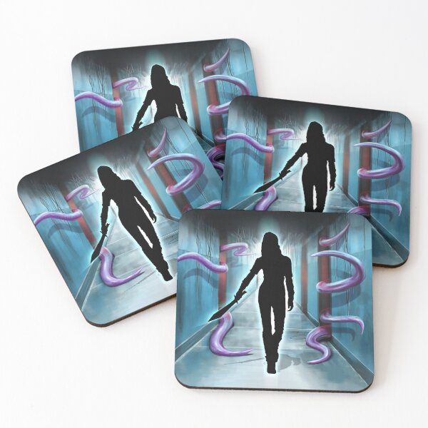Item preview, Girl silhouette and corridor with tentacles  designed and sold by Maks08.