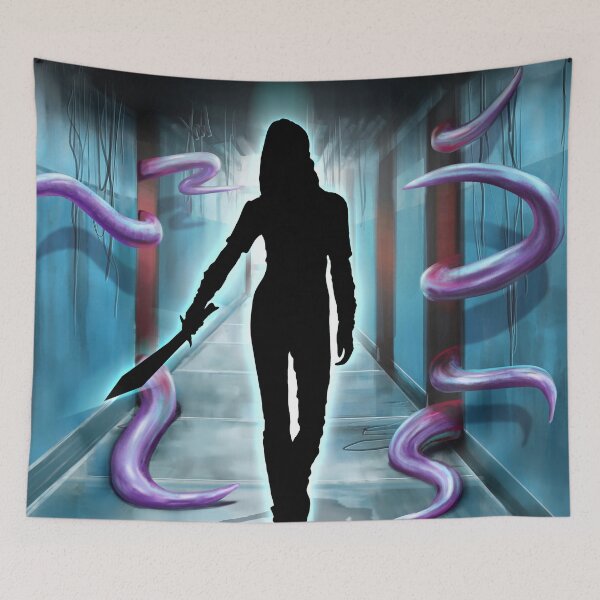 Item preview, Girl silhouette and corridor with tentacles  designed and sold by Maks08.