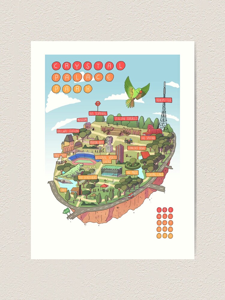 Crystal Palace Park Map Art Print By Benscruton Redbubble
