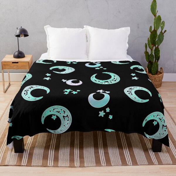 Item preview, Cresent moon pastel pattern stars Black Background designed and sold by melisssne.