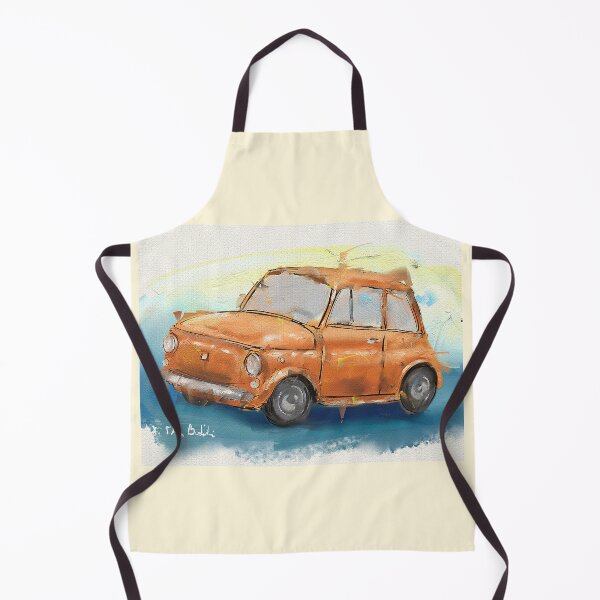 Item preview, Classic Iconic Orange Fiat 500 Loose Painting designed and sold by ibadishi.